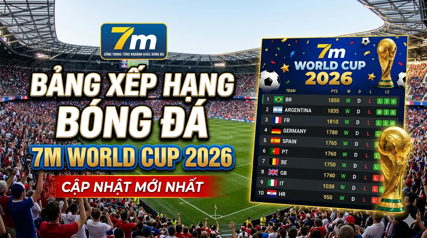 Bảng Xếp Hạng Bóng Đá – Cập Nhật Nhanh Nhất Tại 7M & 7MCN