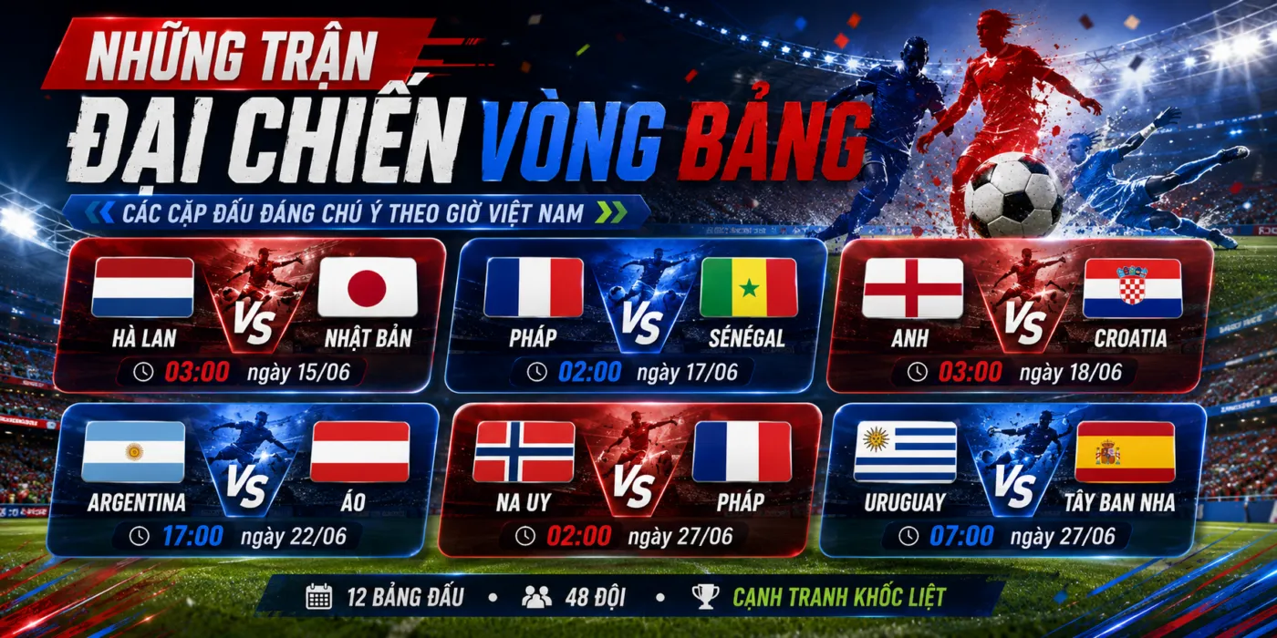 Điểm Mặt Những Trận Đại Chiến Sôi Động Tại Vòng Bảng